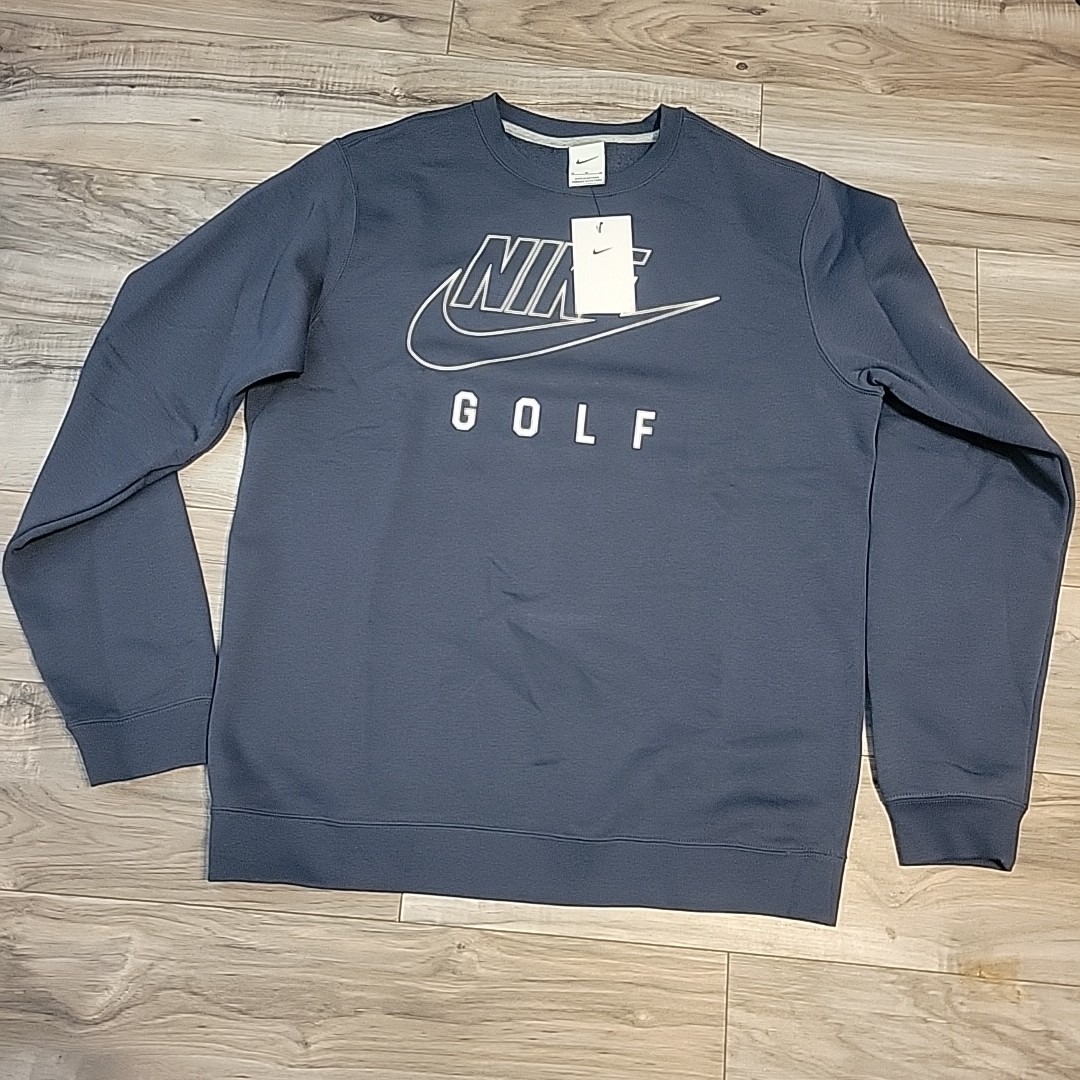 Nike Golf Sportswear Club Fleece Mens Medium Gray Pullover Sweatshirt New